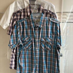 3 Men’s medium short sleeve shirts 100% cotton